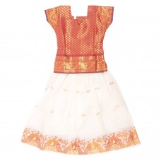 Pkd Girls Ethnicwear Pattupavada Multi-Coloured